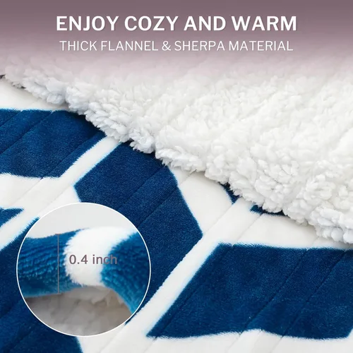 Miniatura 4 de VENTIMI Manta eléctrica con calefacción, manta térmica de 50 x 60 pulgadas con 5 niveles de calor y 3 horas de apagado automático, mantas de Azul