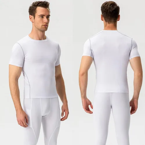 Miniatura 2 de SPVISE - Juego de 1 o 2 camisetas de compresión para hombre, de manga corta, para entrenamiento atlético, top para correr, camiseta fresca y activa