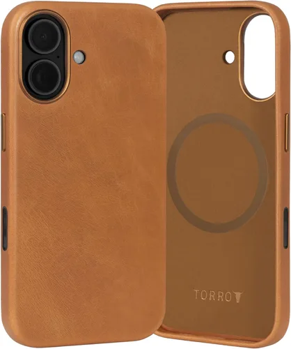 Miniatura 9 de Funda de cuero premium TORRO Compatible con iPhone 17 Pro 6.3” 2025 – Cuero genuino MagSafe Compatible, Funda de parachoques ultra delgada (Negro)