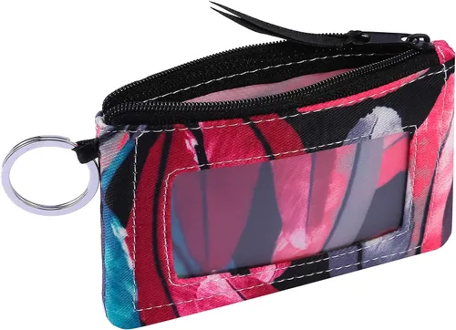 Miniatura 3 de Foryee - Cartera con cremallera y ventana para identificación hecha de lona de algodón