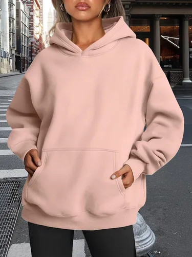 Miniatura 196 de Trendy Queen - Sudaderas extragrandes con capucha para mujer, suéteres de manga larga, sin botones, de vellón, de otoño, ropa de invierno