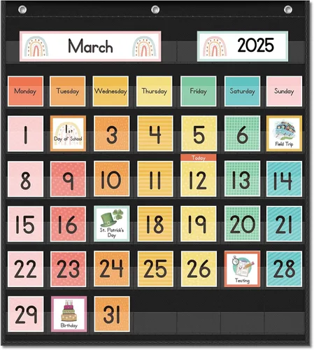 Miniatura 10 de Eamay - Calendario mensual de bolsillo para niños, con 71 tarjetas de aprendizaje para el hogar, color azul
