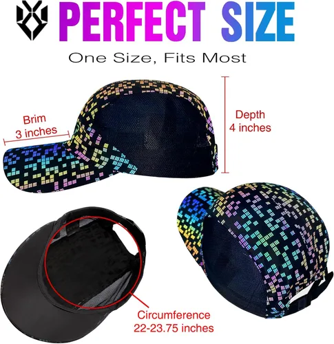 Miniatura 5 de XAANLVY - Gorra de béisbol holográfica original, sin estructura, ajuste relajado, de secado rápido, para mujeres y hombres, ajustable, transpirable