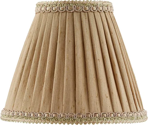 Miniatura 20 de Aspen Creative 30008 Lámpara de araña con forma de campana pequeña, color beige, parte superior de 3 pulgadas x 6 pulgadas inferior x 5 pulgadas