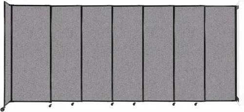 Miniatura 11 de Divisor de habitación de pared recta deslizante montado en la pared Anchos ajustables Ruedas de bloqueo Separador de habitación Paneles