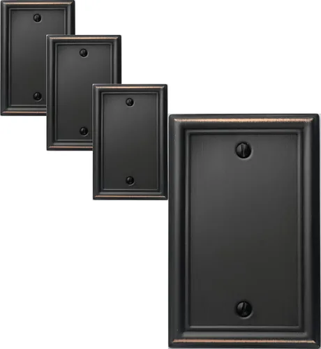 Miniatura 13 de OKAWYC Cubierta de Interruptor de Luz de Palanca Triple Luca Placa de Pared de Metal, Paquete de 2 Bronce Envejecido 3 Gang, Cubierta de Interruptor