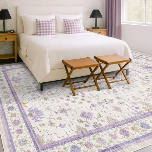 Miniatura 133 de Alfombra Boho Negra para Sala de Estar - Alfombra de Área Lavable de 10x14 Pies, Alfombras de Comedor para Debajo de la Mesa, Alfombra Suave de Pelo