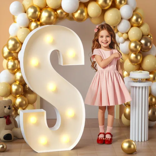 Miniatura 37 de imprsv Letras de marquesina iluminadas, letras de mosaico de 1.2 m con luz para decoración de baby shower, graduación, gran J para decoraciones