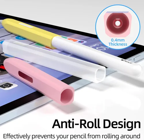 Miniatura 5 de Paquete de 3 estuches compatibles con Apple Pencil Pro/2ª generación, silicona translúcida, carga magnética [con 10 fundas de silicona]