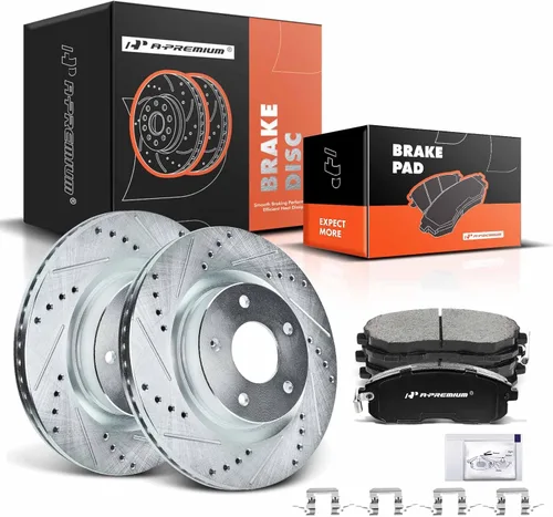 Miniatura 11 de A-Premium 296mm (11.65 pulgadas) Kit de Rotores de Freno de Disco Ventilados Delanteros + Pastillas Cerámicas Compatibles con Modelos Selectos
