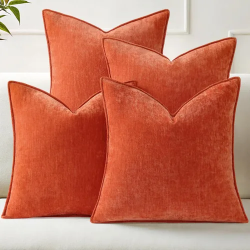 Miniatura 12 de decorUhome Juego de 4 fundas de almohada de verano de 18 x 18 pulgadas, fundas decorativas de felpilla neutra suave con diseño elegante para sala