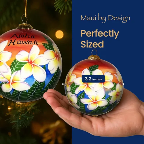 Miniatura 6 de Adorno coleccionable pintado a mano de Hawaii Sunset Sky Plumeria con caja de regalo SSP/H Cielo al atardecer de Hawaii