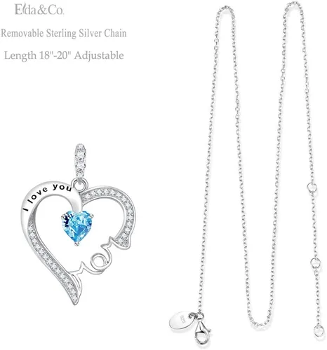 Miniatura 4 de Collar con dije de plata de ley 925 con piedras natales de agosto de septiembre, peridoto y zafiro azul para mujer, regalos de cumpleaños, regalos