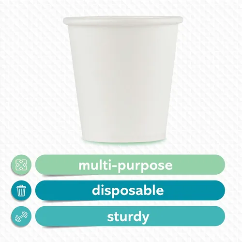Miniatura 5 de ELEGANT DISPOSABLES [Paquete de 100 tazas de café] Tazas de papel desechables de 3 onzas – Taza de café, baño, expreso, enjuague bucal
