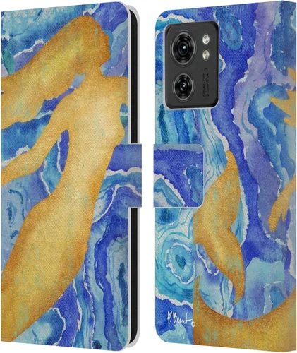 Head Case Designs Funda de piel con licencia oficial de Paul Brent Agate Mermaid Coastal para Motorola Moto Edge 40