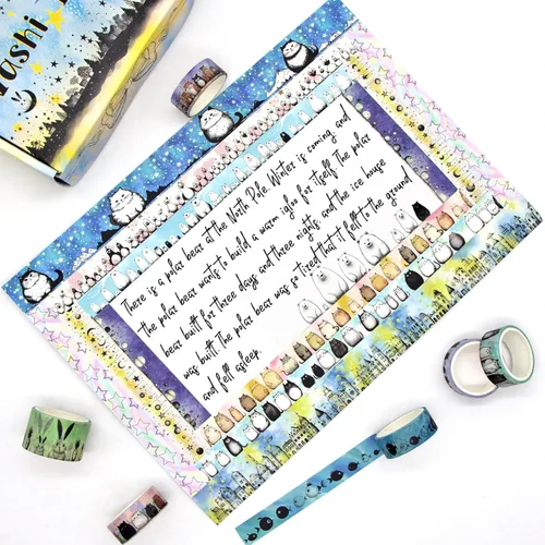 Miniatura 4 de Lindo juego de cinta washi – 24 rollos de cinta washi decorativa de animales Kawaii para suministros de álbumes de recortes, suministros de diario