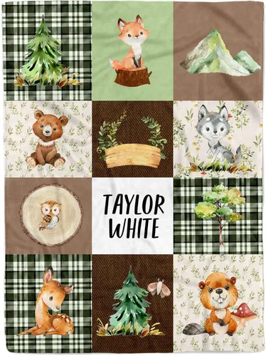 Miniatura 13 de MDPrints - Mantas de bebé personalizadas de vaca para niños, manta personalizada con nombre de bebé, regalo personalizado para recién nacido