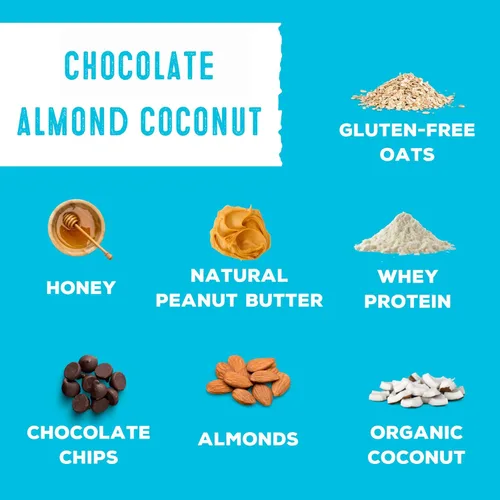 Miniatura 6 de simplyFUEL - Bolas de proteína de alimentos integrales con probióticos, bocadillos de chocolate y almendras y coco, 0.28 oz de proteína, bolas