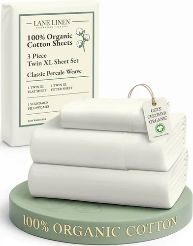 Miniatura 70 de LANE LINEN Sábanas 100% algodón orgánico para cama tamaño King, sábanas de percal suave, transpirables, de lujo, estilo hotelero, lavables a 09