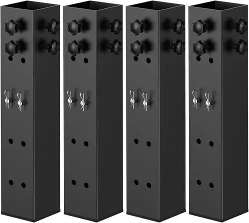 Miniatura 10 de Up Grade - Paquete de 4 elevadores de cama de acero al carbono de 2.4 pulgadas de diámetro para marco de cama cuadrado de madera, mesa ajustable a