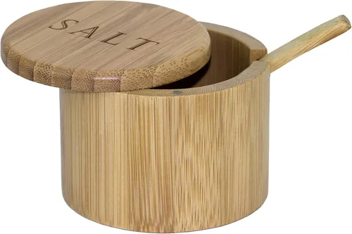 Miniatura 11 de Totally Bamboo Salero – Caja de sal de madera con tapa magnética para almacenamiento en encimera, capacidad de 6 onzas Bambú