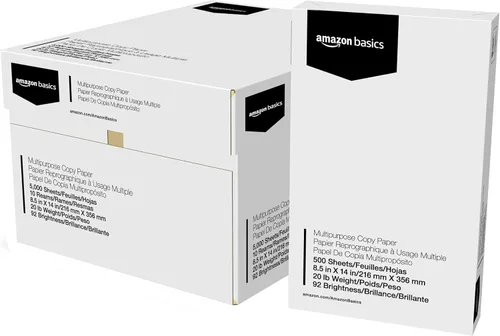 Miniatura 12 de Amazon Basics Papel multipropósito para impresora y copiadora, 20 lb, 8.5 x 11 pulgadas, 3 resmas (1,500 hojas), 92 brillante, blanco
