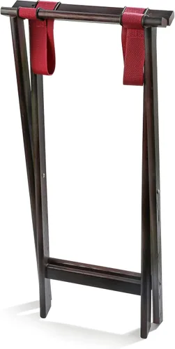 Miniatura 3 de New Star Foodservice 20021 Soporte de bandeja de madera de abedul maciza con acabado caoba, 31 pulgadas, marrón