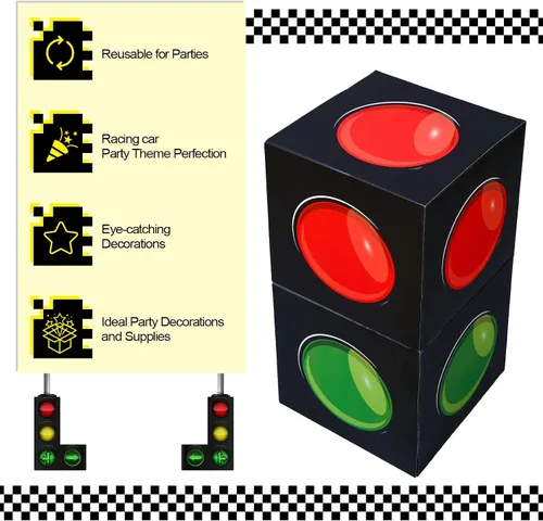 Miniatura 3 de Resurhang 6 cajas de recuerdo de semáforo, cajas de transporte de 11.8 x 11.8 pulgadas para autos de carreras, fiestas de cumpleaños, centros
