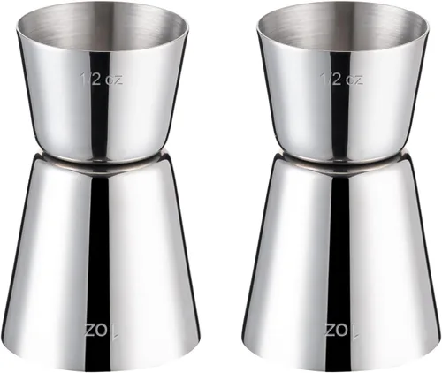 Miniatura 24 de Medidor para barman, Briout Jigger doble de cóctel japonés de primera calidad, acero inoxidable grado alimenticio 304, 2 OZ 1 OZ con mediciones