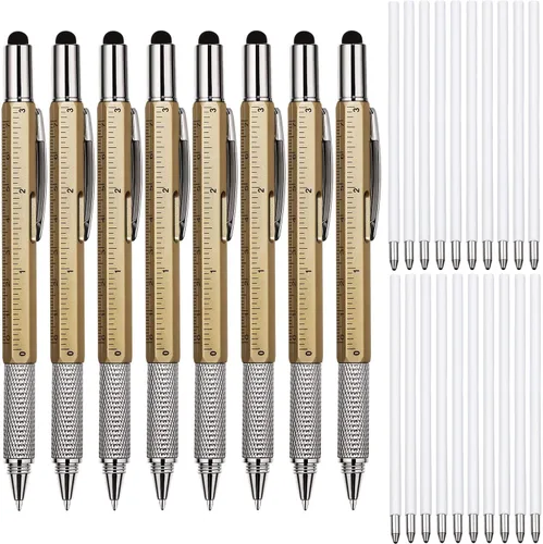 Miniatura 21 de Zhanmai 16 Piezas Bolígrafos Multiherramienta 6 en 1 Juego de Bolígrafos Multi-herramienta con Repuestos para Regalos de Cumpleaños de Hombres