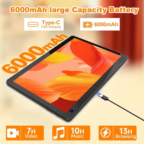 Miniatura 5 de Tablet Android 15 de 10 pulgadas, tableta 2 en 1 con teclado. 8GB RAM+32GB ROM compatible con tabletas PC expandibles de 1TB, CPU de cuatro núcleos