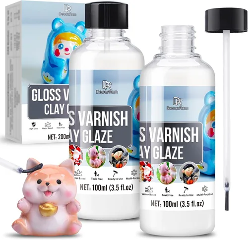 Air Dry Clay Glaze – Barniz de arcilla de 7oz/200ml, esmalte de arcilla polimérica, sellador de escultura de arcilla de alto brillo para cerámica de