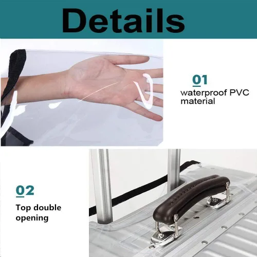 Miniatura 5 de Funda protectora de equipaje, funda de maleta de PVC transparente, protector de equipaje impermeable para maletas con ruedas, se adapta a la mayoría
