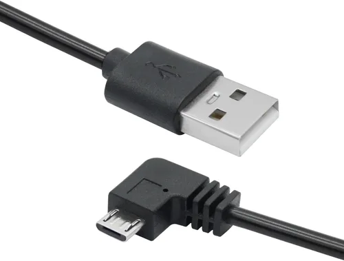 Miniatura 2 de Cable de alimentación micro USB de 90 grados para cámara de tablero de 11 pies, cable de carga USB en ángulo izquierdo, solo alimentación,