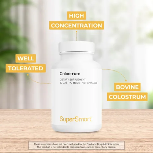 Miniatura 3 de Supersmart - Calostro 1000 mg - 30% IgG - Puede ayudar con la fatiga - Refuerzo del sistema inmunológico Sin OMG y sin gluten - 60 cápsulas DR