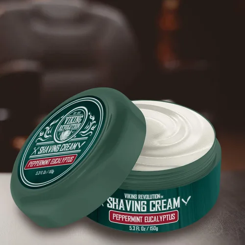 Miniatura 3 de Crema de afeitar de lujo con aroma a menta y eucalipto - Jabón de afeitar suave, sedoso y sedoso - Espuma rica para el afeitado más suave - 5.3 oz