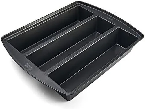 Chicago Metallic Bandeja Profesional para Lasaña Trio, Perfecta para panes de molde, pasteles y más, 12.5 por 16 por 3 pulgadas, Plateado