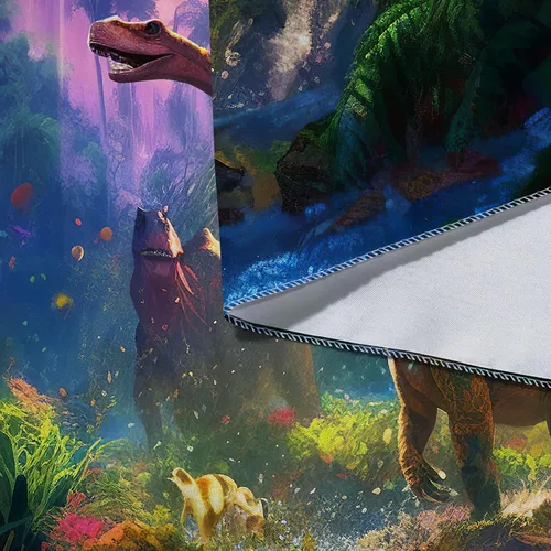 Miniatura 7 de Tapiz decorativo de dinosaurio para dormitorio de niños, genial animal antiguo T-Rex Forest Art Tapices para colgar en la pared, póster