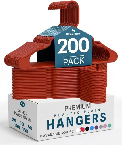 Miniatura 12 de Utopia Home - Perchas de plástico, paquete de 30 unidades, duraderas y fuertes, perfectas para ahorrar espacio, organizar armario con ranuras