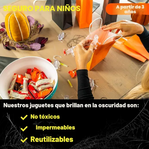 Miniatura 5 de Glow Critters y Halloween Trick or Treat - Esqueletos y calabazas brillantes - Bastones brillantes para fiestas - Suministros de fiesta que brillan