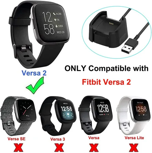 Miniatura 2 de Cargador para Fitbit Versa 2, cable de soporte de carga USB de repuesto para reloj inteligente Fitbit Versa 2