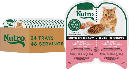 Miniatura 15 de Nutro Perfect Portions - Paquete múltiple de cortes de comida húmeda para gatos en salsa, recetas de carne de res húmeda, atún y pollo, bandejas