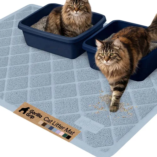 Miniatura 70 de Gorilla Grip - Tapete para atrapar la arena del arenero de gatos, 100% impermeable, fácil de limpiar, respaldo texturizado, suelos más limpios, se