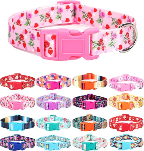 Miniatura 16 de Collares de Navidad para perros pequeños, lindos collares suaves y ajustables para perros y niñas, S 22. Estilo navideño