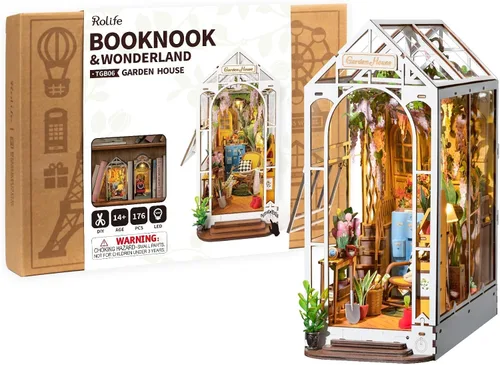 Rolife - Kits de manualidades para rincón de lectura para adultos - Estantería de casa de jardín Booknook - Decoración de habitación en rompecabezas