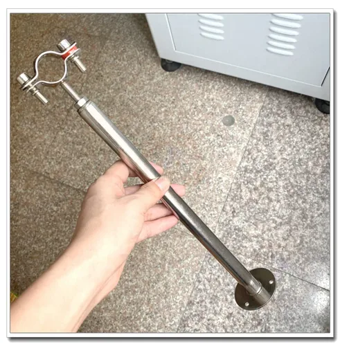 Miniatura 4 de 1 juego de soportes de tubo de montaje en pared de acero inoxidable 304, correas de tubo ajustables para tubo de 0.748-0.866 in, altura de soporte