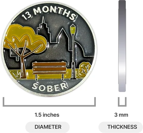 Miniatura 4 de The Achieve Mint Ficha sobria de 13 meses Chip sobrio de trece meses Regalo no AA, medallones no religiosos para hombres y mujeres que celebran