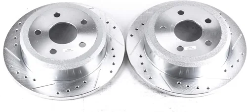 Miniatura 4 de PowerStop Evolution - Rotores de freno trasero para Jeep Wrangler 2007-17 Jeep Wrangler JK 2018 – Rotores de disco de rendimiento perforados