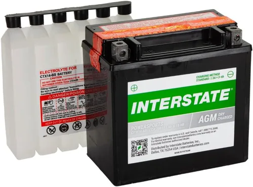 Miniatura 5 de Interstate Batteries YTX14-BS - Batería de 12 V y 12 Ah para deportes motorizados, 200CCA AGM, repuesto recargable para motocicletas, cuatrimotos