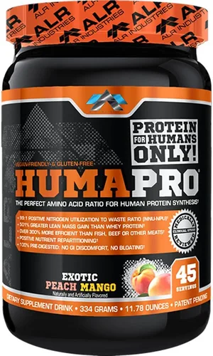 Miniatura 11 de ALR Industries Humapro Matriz de aminoácidos y proteínas para seres humanos 99% de utilización para músculo magro Vegano, sin gluten 334g